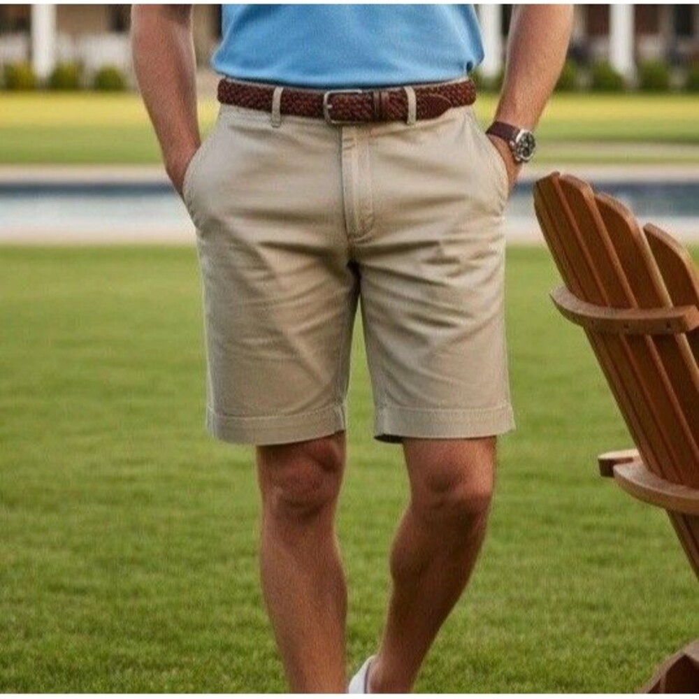 Polo Ralph Lauren Classic Fit Chino Shorts Tan Mens Size 32 9 Inch Inseam Preppy